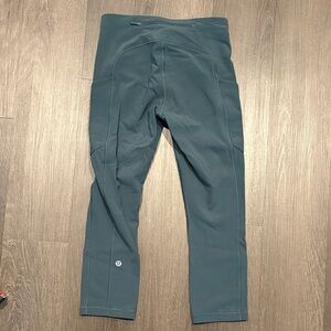 Deep Green Lululemon Cropped Leggings